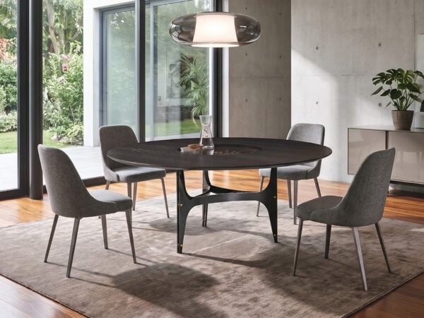 Bontempi - Universe Round Table Charcoal with Glass Ring