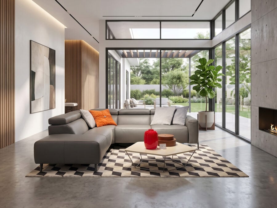 Estro Milano Claire Power Sectional Coffee