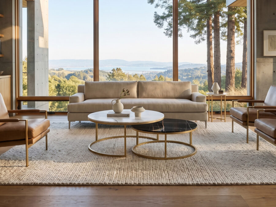 Estro Milano Raya and Mirna Round Coffee Table