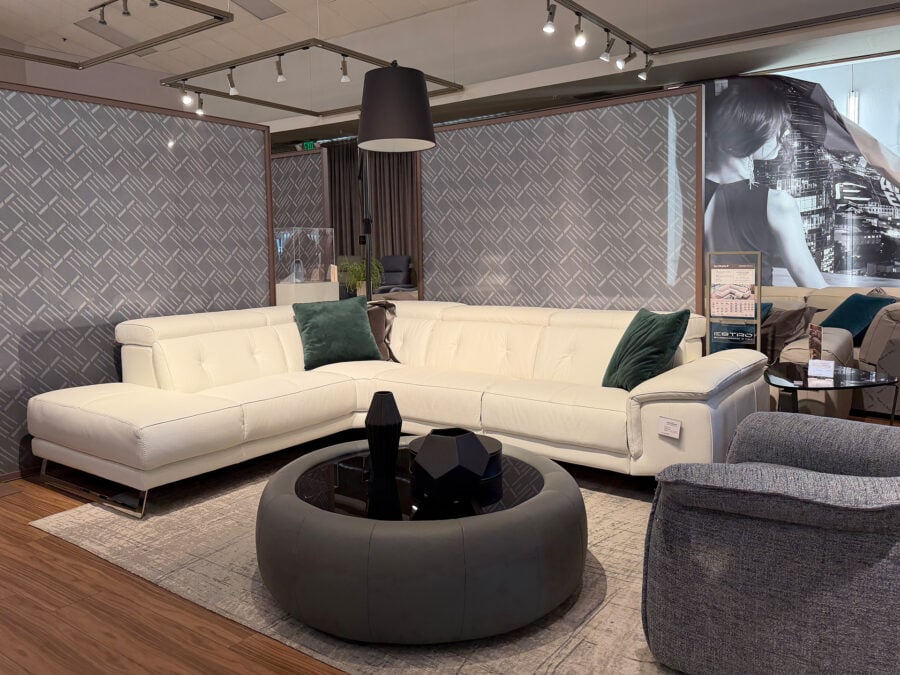 Estro Milano Arizona Power Sectional White Leather