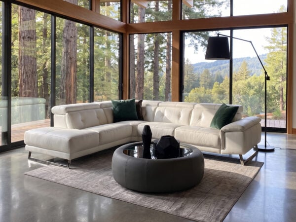 Estro Milano Arizona Power Sectional White Leather