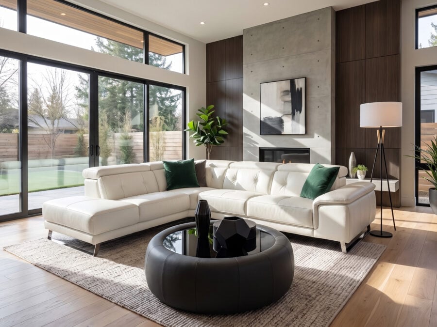 Estro Milano Arizona Power Sectional White Leather