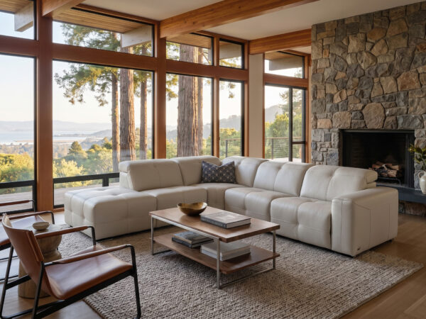 Estro Milano - Milano 4pc Leather Power Sectional Ice