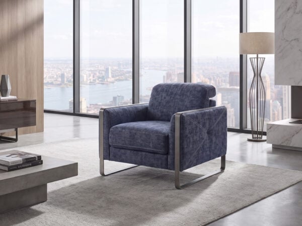 Estro Milano Montecarlo Armchair Blue Fabric