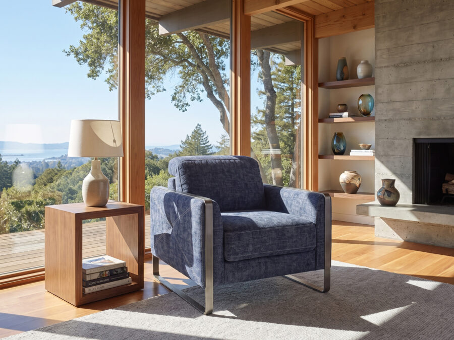 Estro Milano Montecarlo Armchair Blue Fabric