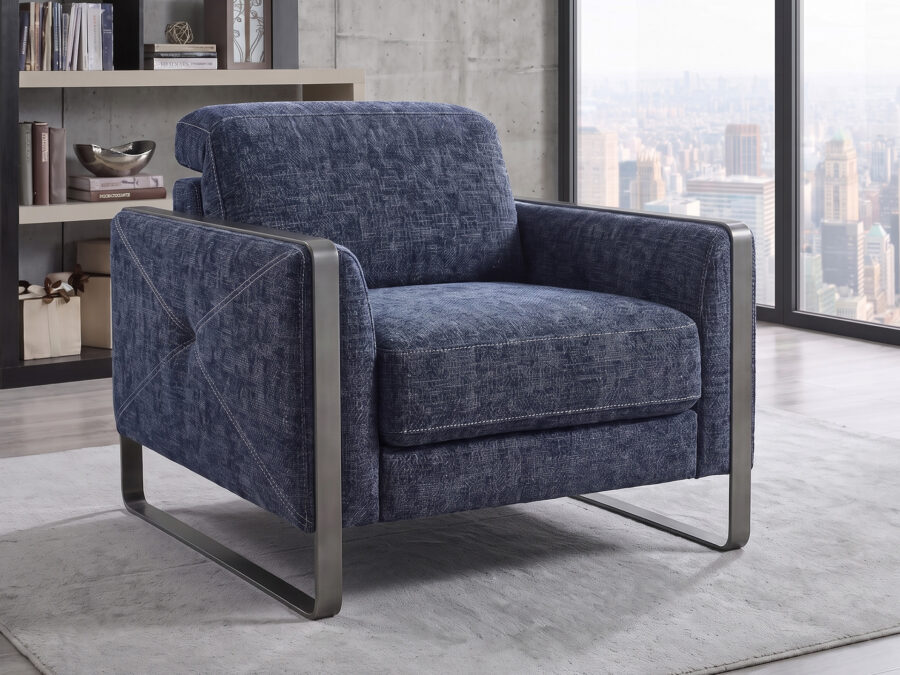 Estro Milano Montecarlo Armchair Blue Fabric