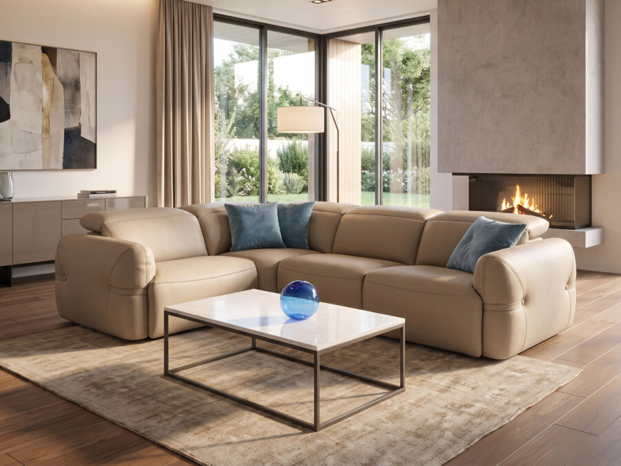 Estro Milano - Round 4pc Sectional Sand