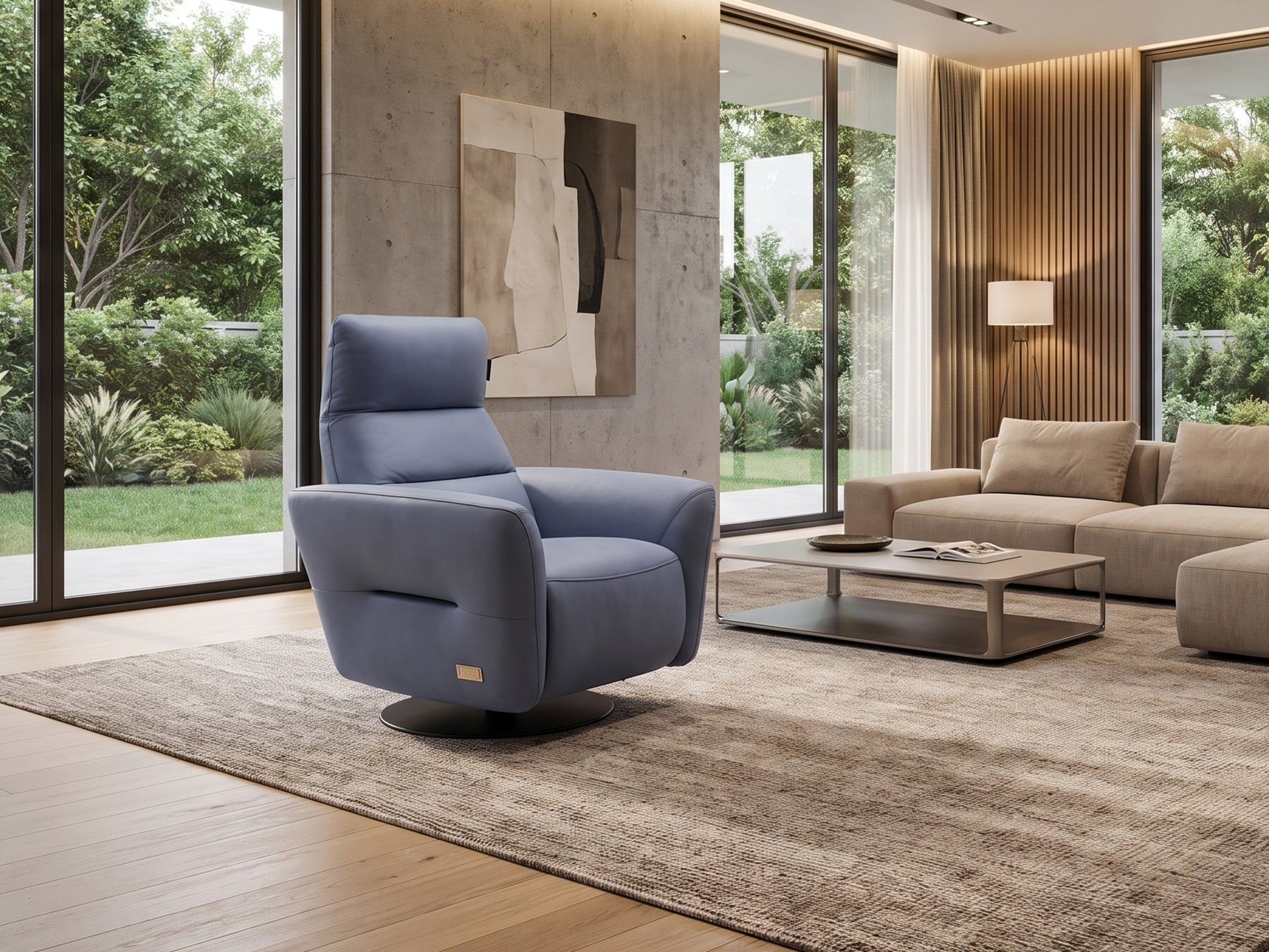 Estro Milano Norma Power Recliner Ocean Leather