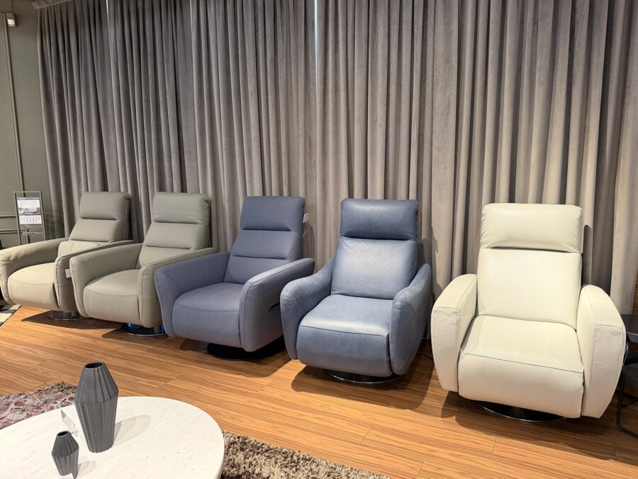Estro Milano Rebecca Power Recliner Blue Leather