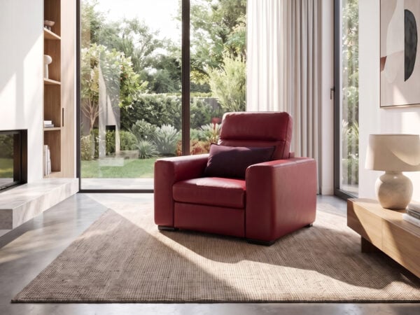 ItalSofa Diesis Power Recliner Leather Bordeaux