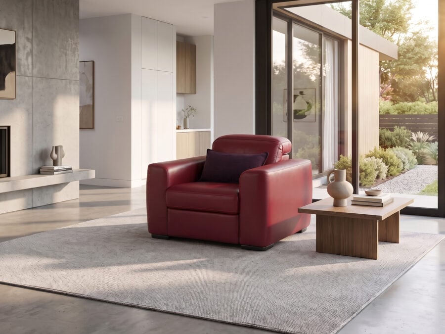 ItalSofa Diesis Power Recliner Leather Bordeaux