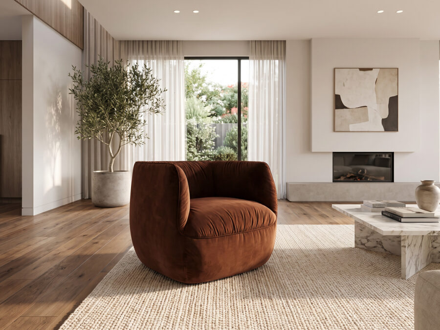 Natuzzi Editions Wally C195 Swivel Chair Armchair