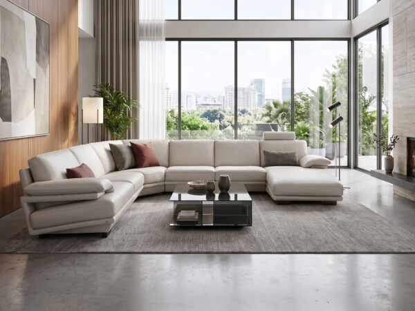 Natuzzi Italia Plaza 5pc Leather Sectional