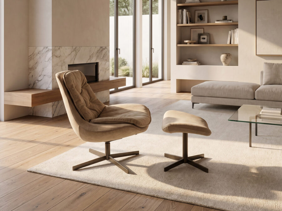 Bontempi Daya Swivel Chair with Ottoman