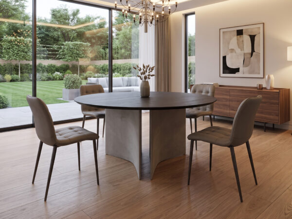 Bontempi - Magnum Round Table with Charcoal Oak top