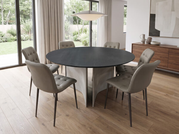 Bontempi - Magnum Round Table with Charcoal Oak top