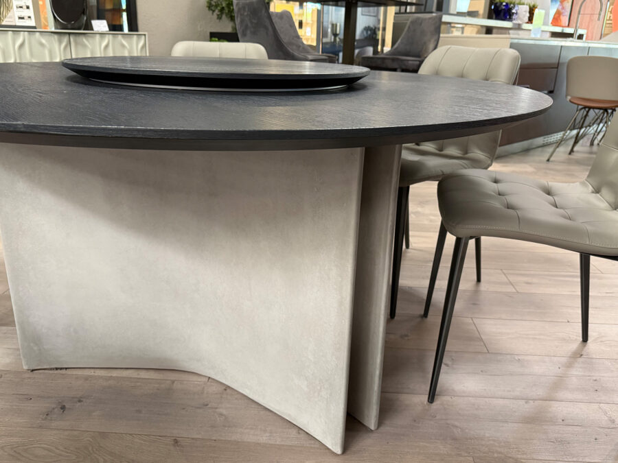 Bontempi - Magnum Round Table with Charcoal Oak top