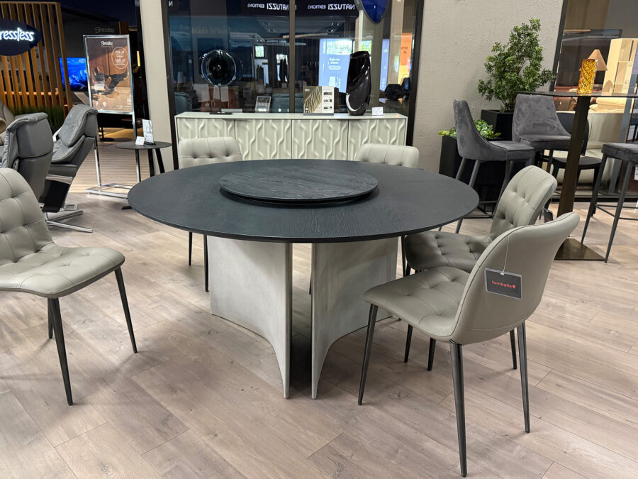 Bontempi - Magnum Round Table with Charcoal Oak top