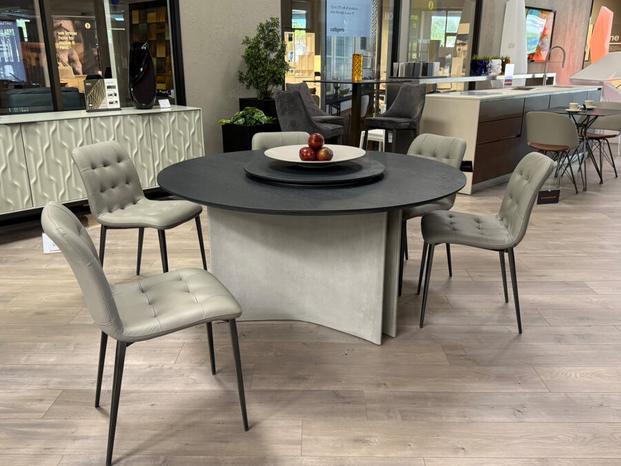 Bontempi - Magnum Round Table with Charcoal Oak top