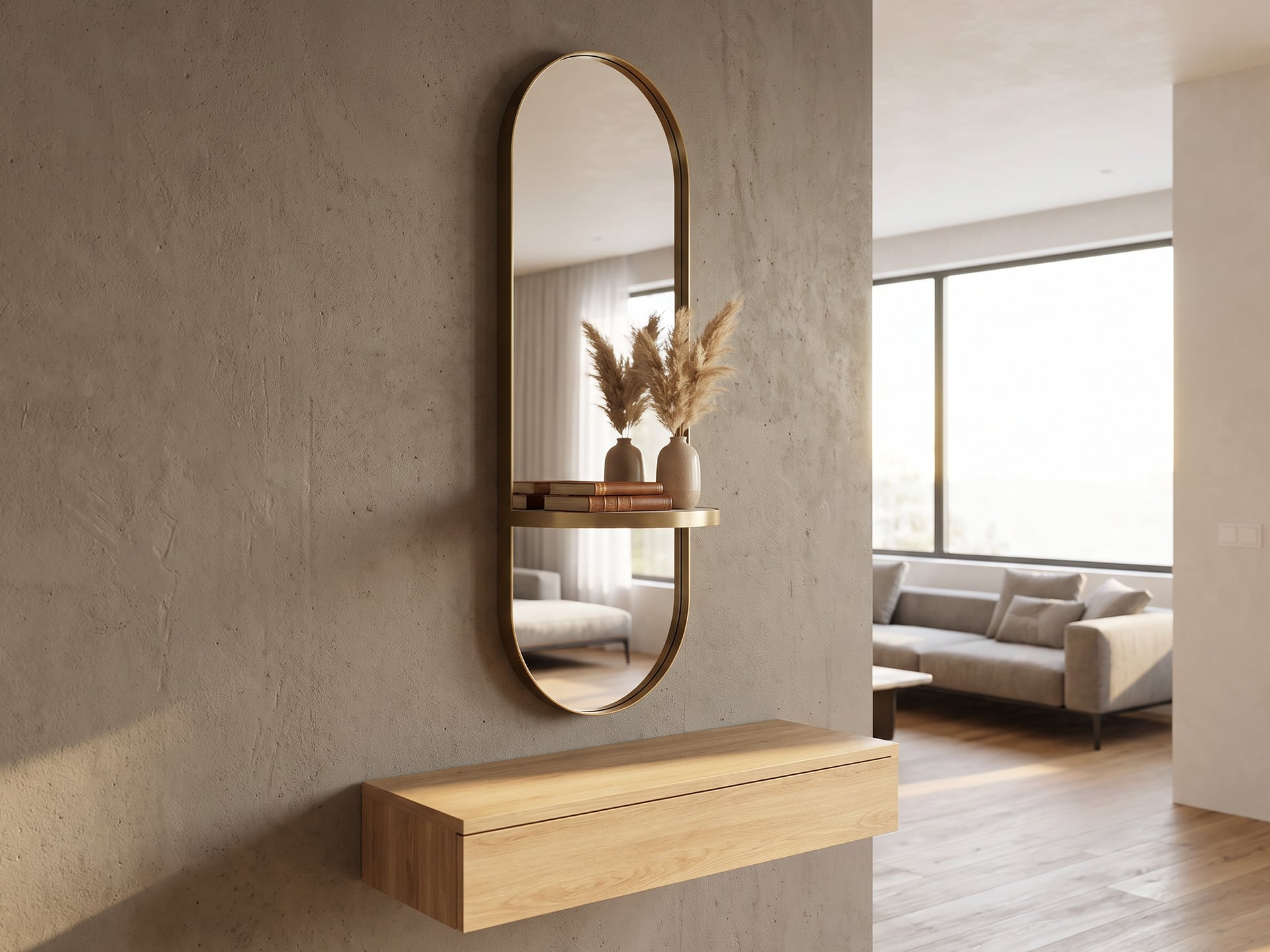 Bontempi Pill Oval Mirror with shelf