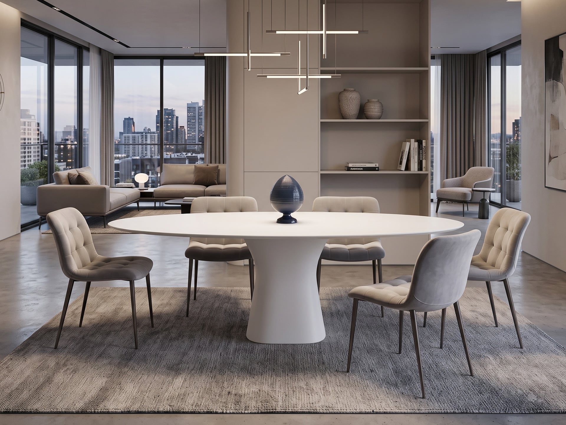 Bontempi Podium Oval Dining Table