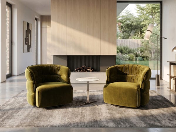 Natuzzi Italia 3102 Couture Swivel Armchair