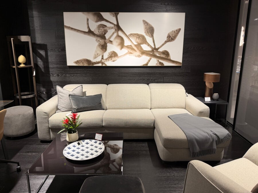 Natuzzi Italia Diesis Sectional Sofa Bed with Storage and Chaise