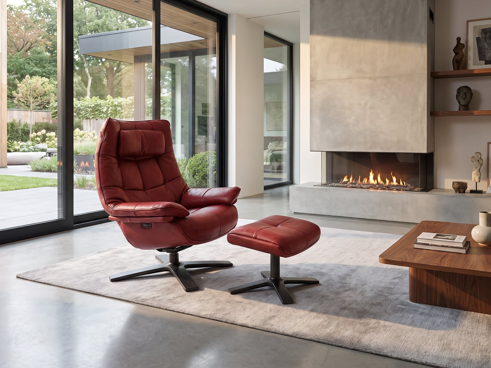 Natuzzi Italia Re-Vive Recliner with Ottoman