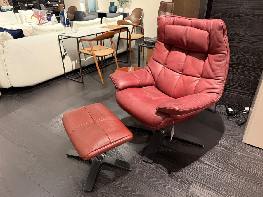 Natuzzi Italia Re-Vive Recliner with Ottoman