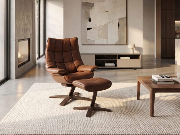 Natuzzi Italia Re-Vive Recliner with Ottoman