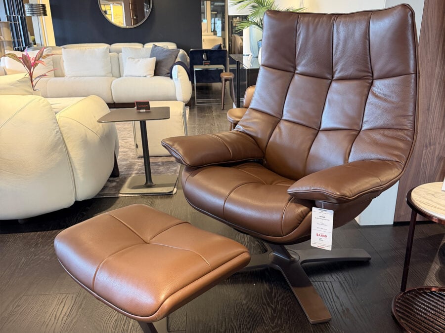 Natuzzi Italia Re-Vive Recliner with Ottoman