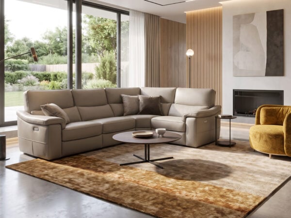 Natuzzi Italia Rock 4-Piece Power Sectional with 2 Power Recliners
